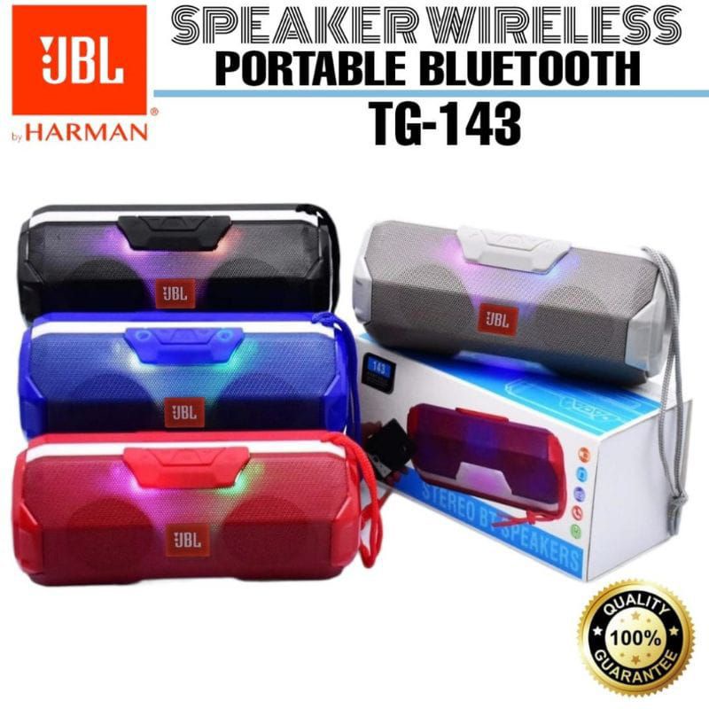 SPEAKER BLUETOOTH JBL TG143 TG 143 LED FLASHINH LIGHT SUPORT RADIO/ MMC / USB