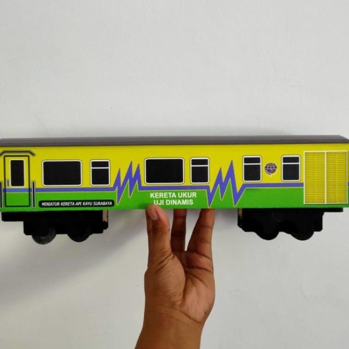 Miniatur Kereta Api Kayu Gerbong Kereta Ukur Uji Dinamis - KERETA API