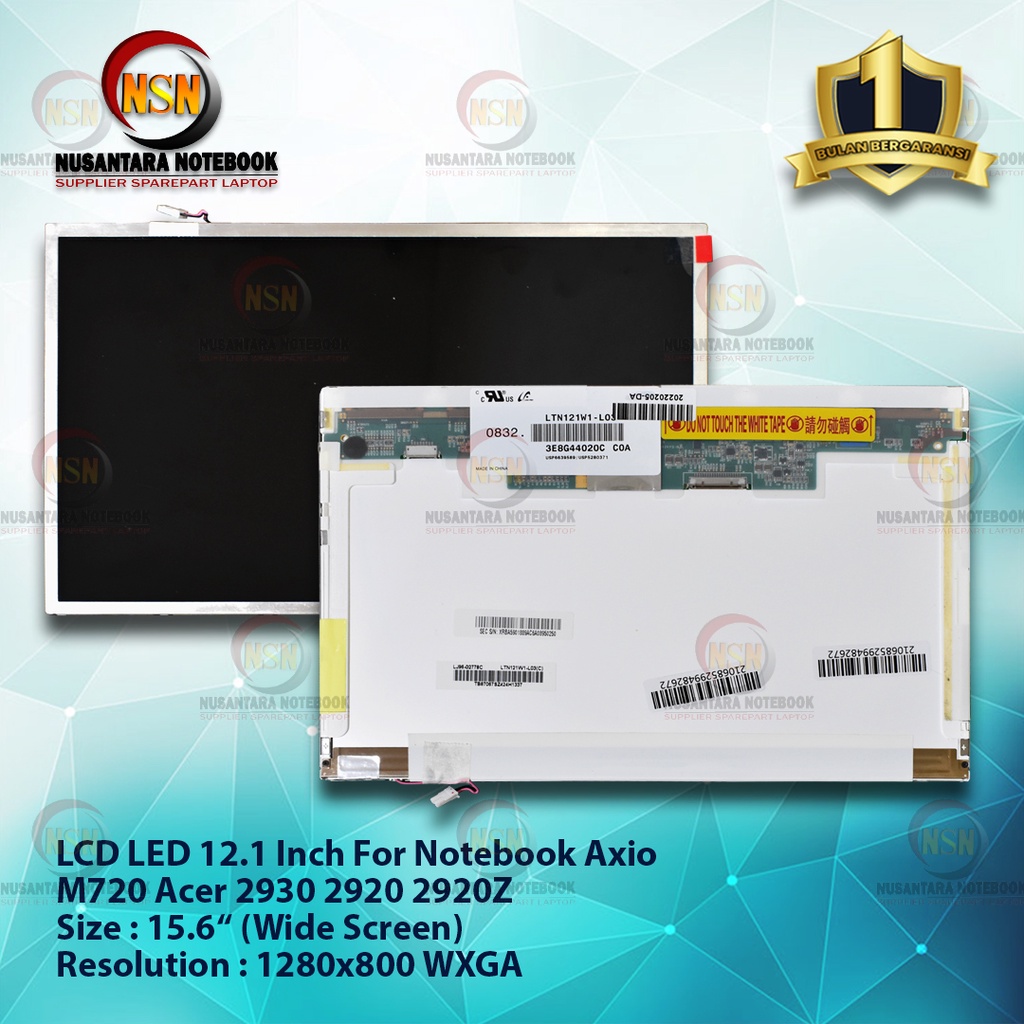 LCD LED 12.1 Inch Notebook Axio M720 Acer 2930 2920 2920Z