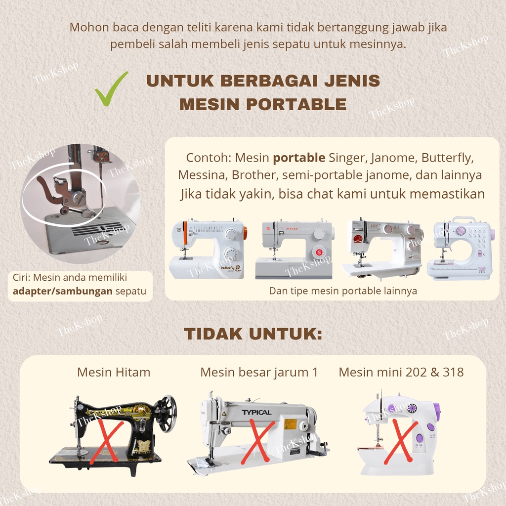 Sepatu Panduan Menjahit Bordir Bening Mesin Jahit Portable Jahitan Agar Lurus / Bordir / Jahitan Berpola presser foot