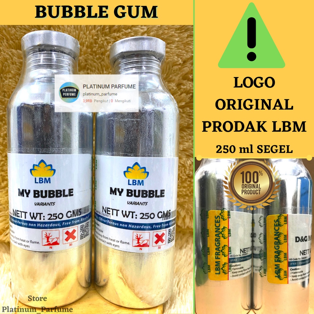 fReSh- Bibit Murni Parfum BUBBLE GUM 250 ml By LBM ( SEGEL ) / LBM / Bibit Perfum LBM / Parfum