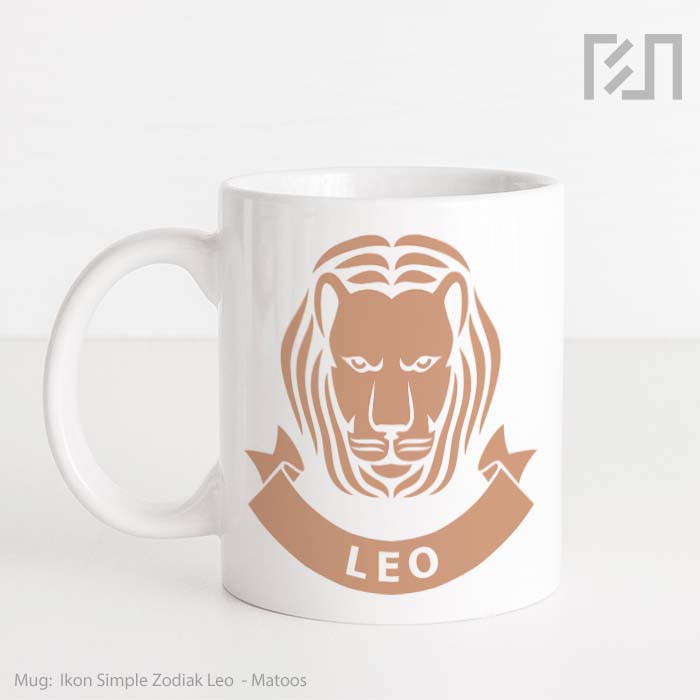 Mug Ikon Simple Zodiak Leo Gelas Keramik 0407