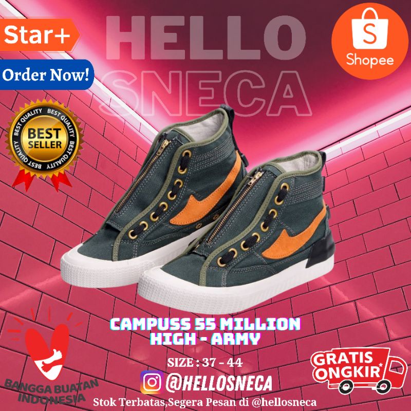 Sepatu Campuss Series 55 Million Army High Cut Sneakers Vulcan