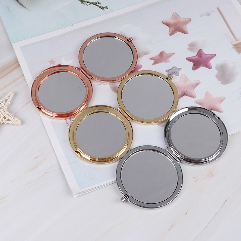 Cermin Saku Lipat Bahan alloy Gaya Vintage Untuk makeup