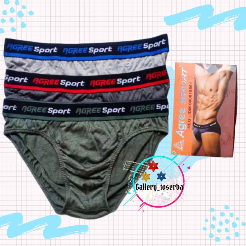 3pc_CD AGREE SPORT CELANA DALAM PRIA DEWASA M.L.XL.XXL / CELANA DALAM PRIA AGREE SPORT