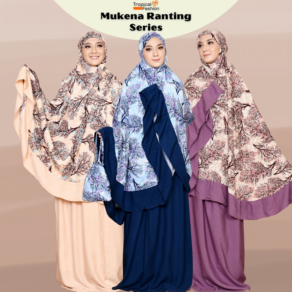 Mukena Bali Motif Ranting Super Jumbo Bahan Janger Premium By Zahwa