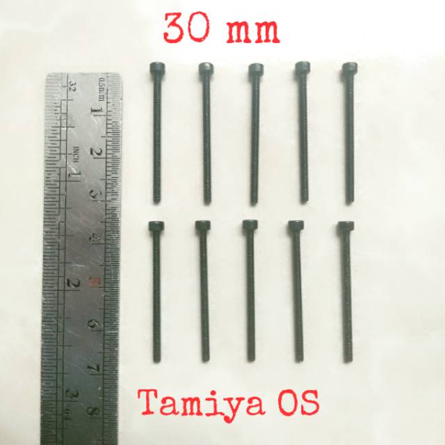 Rep Tamiya Screw-L / Baut Hitam L / Black 30 mm - 10 pcs (NS829)