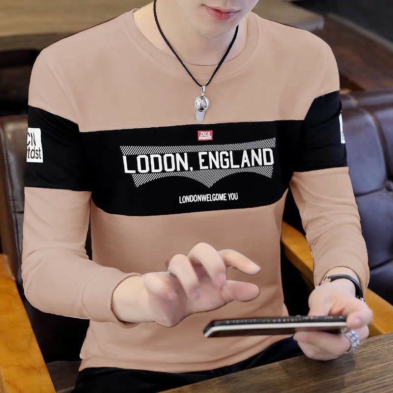 KAOS PRIA LENGAN PANJANG LODON ENGLAND BAJU PRIA LENGAN PANJANG BAHAN BABYTERRY SIZE M-L-XL