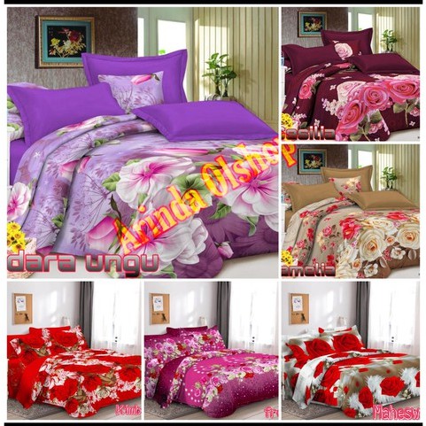 Sprei motif bunga UK 180 x 200  bahan katun halus
