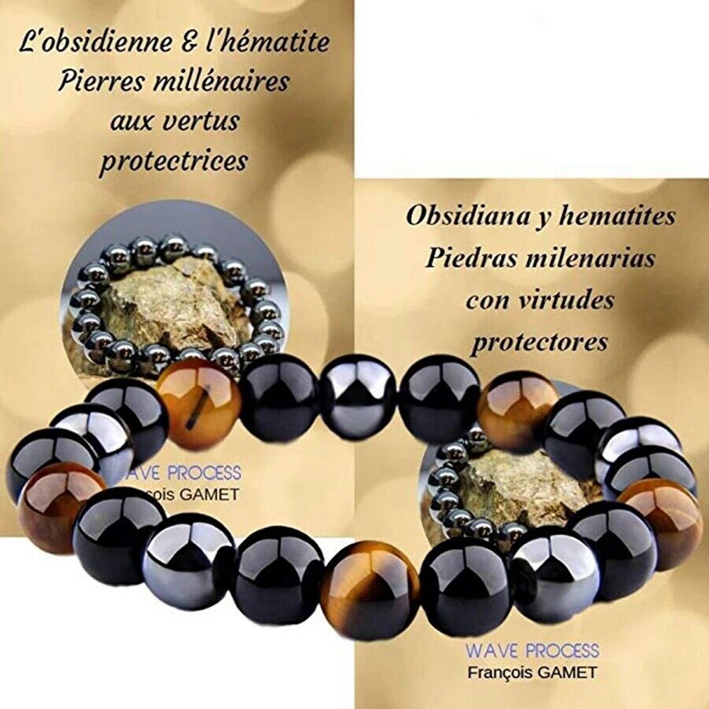 Gelang Manikmanik Batu Obsidian Tiger Eye Hematite Untuk Priawanita