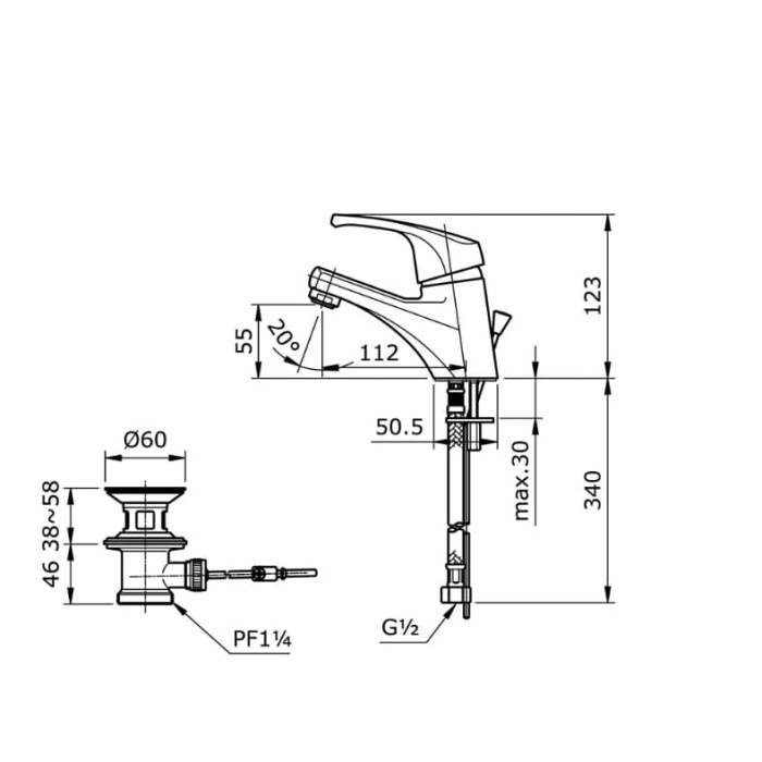T.Lillie - Kran Wastafel Toto Tx 101 Lb /Kran Wastafel Panas Dingin Tx101Lb
