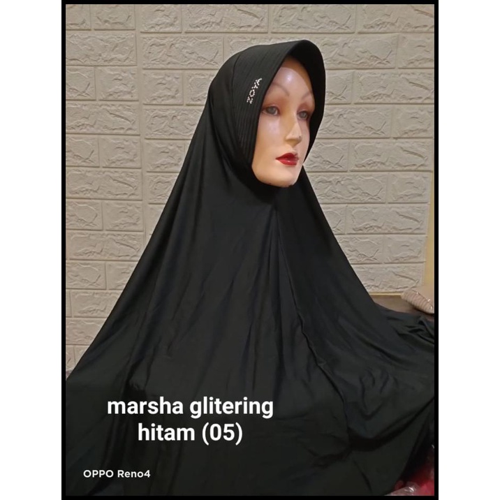 Hijab Zoya Bergo Sparkling Glitering Kerudung Syari Instan Warna Hitam