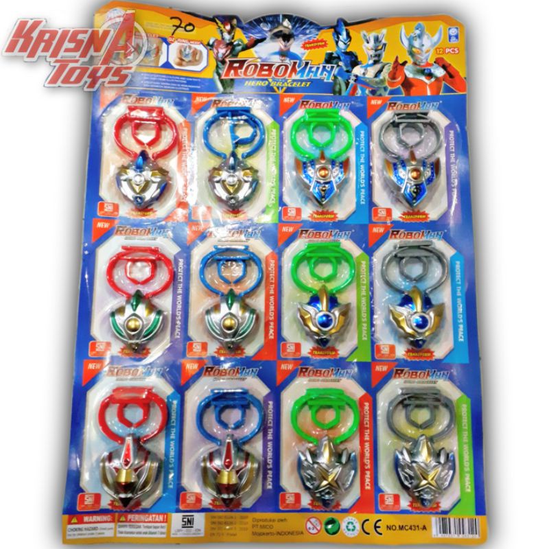 MAINAN ANAK GELANG ULTRAMAN/CINCIN BERUBAH ULTRAMAN ZERO isi 12 pcs/Lembar