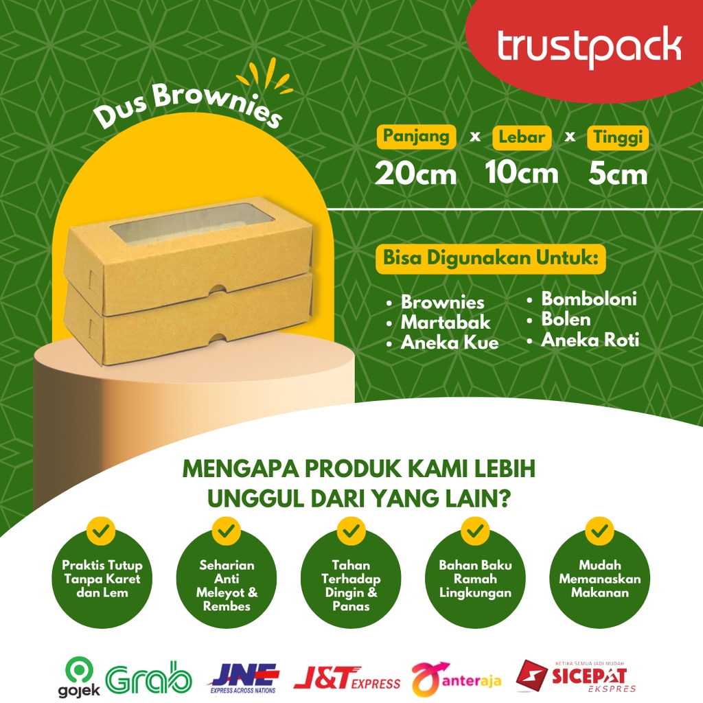 Dus Kraft 20x10x5 Laminasi/dus brownies/dus coklat/dus kraft/dus bolen