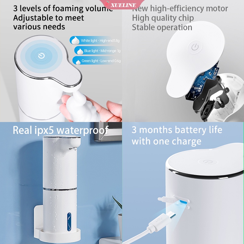 Dispenser Sabun Busa Otomatis Tanpa Kontak Dengan Sensor Inframerah USB Ukuran 300ML