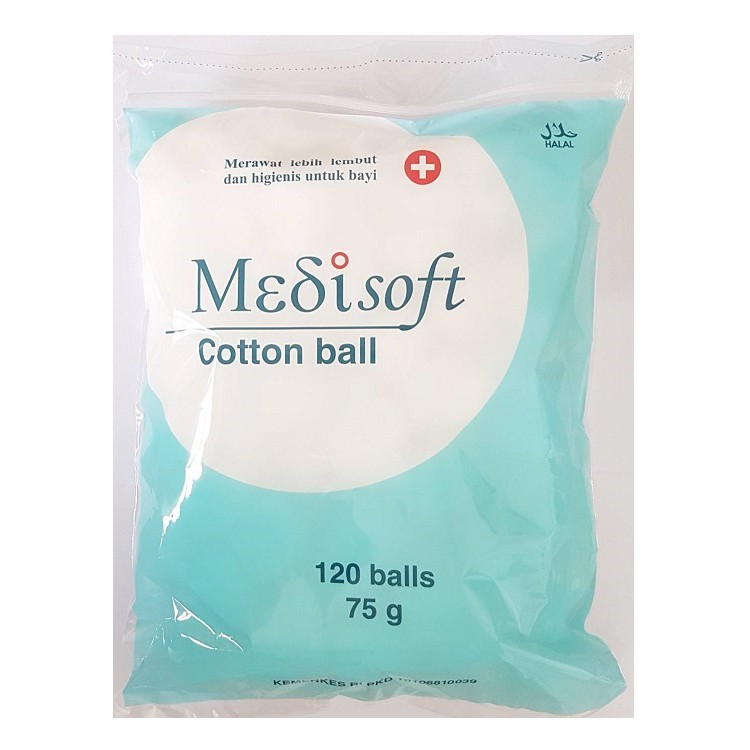 Medisoft Cotton Ball 120s/bola kapas bulat 75 gr