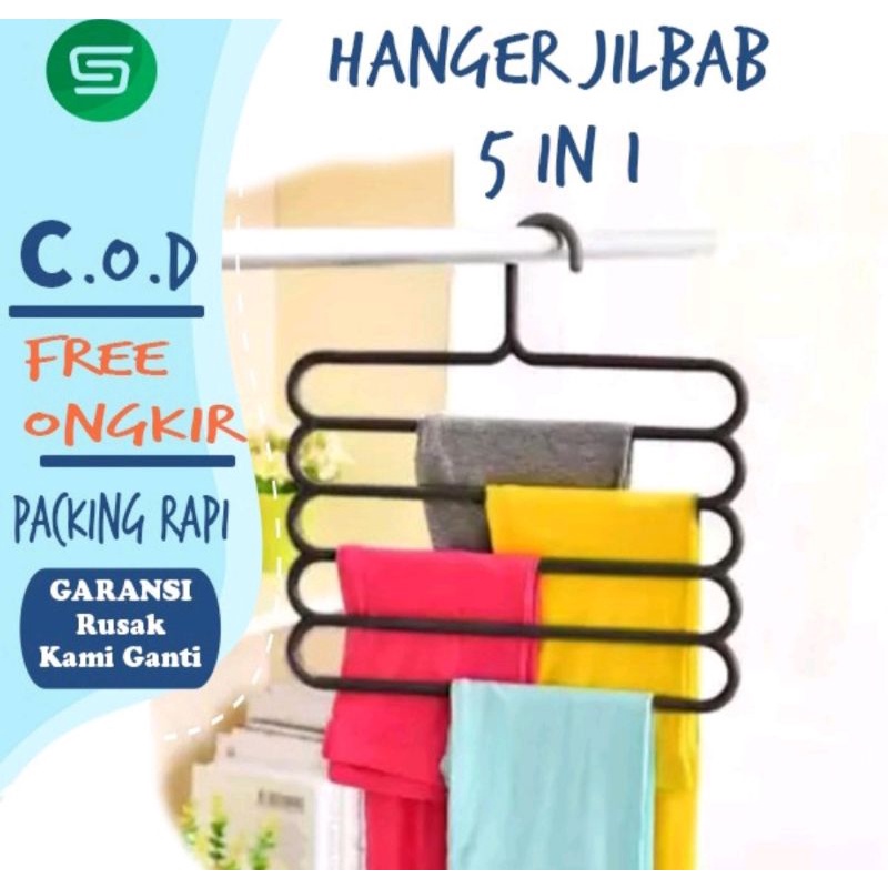 gantungan hanger jilbab 5 in 1