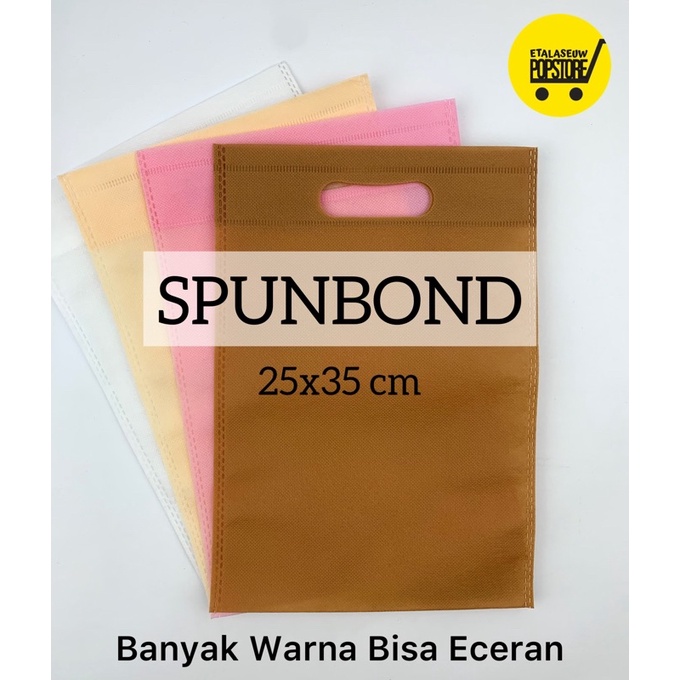 

[TERMURAH] Tas Spunbond Oval 25x35 CM / Goodie Bag / Tas Kain Souvenir / Spunbond Dcut Oval
