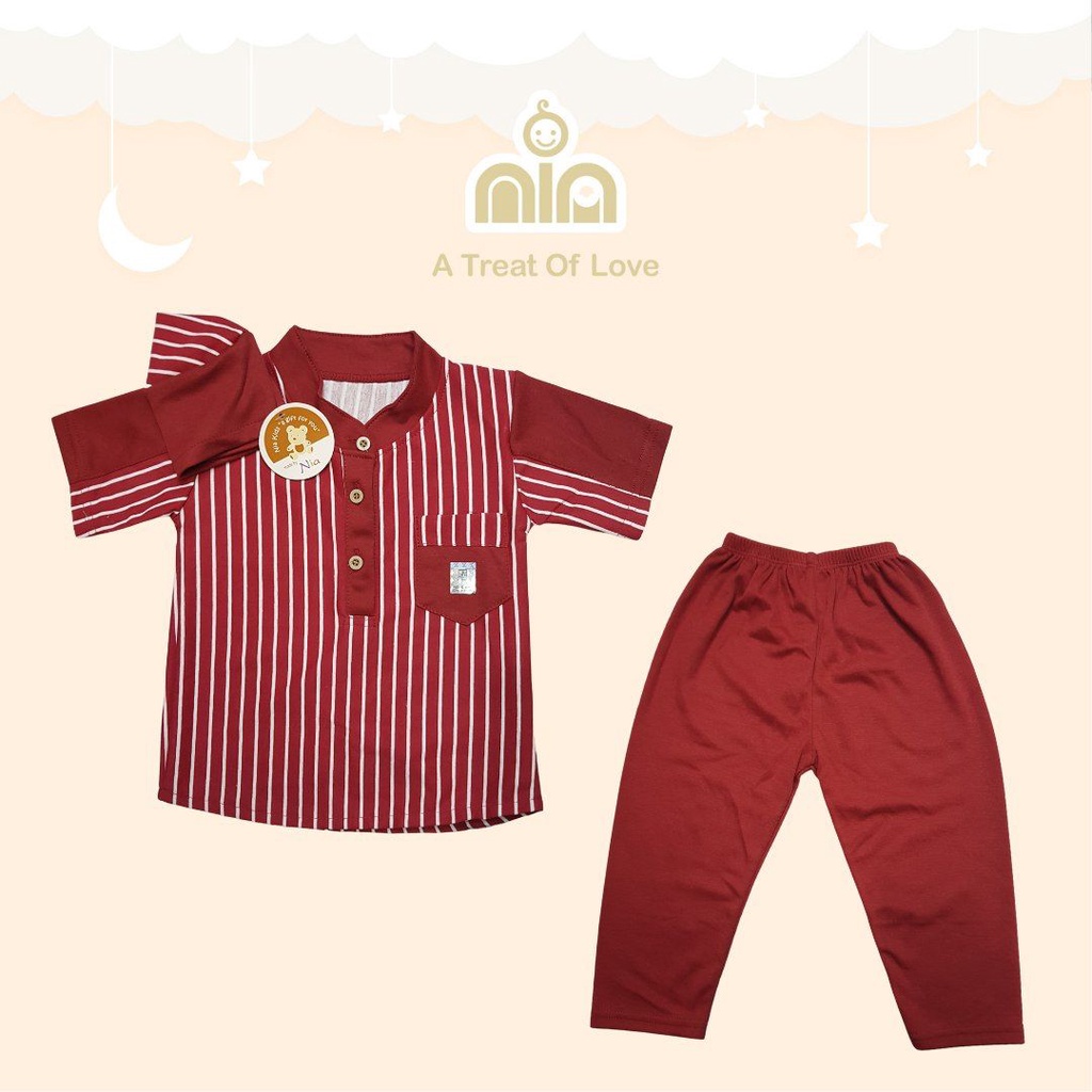 RAMADHAN SALE !!! Baju Koko Bayi Laki Laki 3-18 Bulan/Setelan Koko Bayi Salur/Pakain Muslim Anak Salur