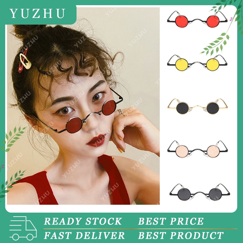 (YUZHU) Ready Stock Kacamata Wanita Korea Kacamata Bulat Retro Kacamata Hitam