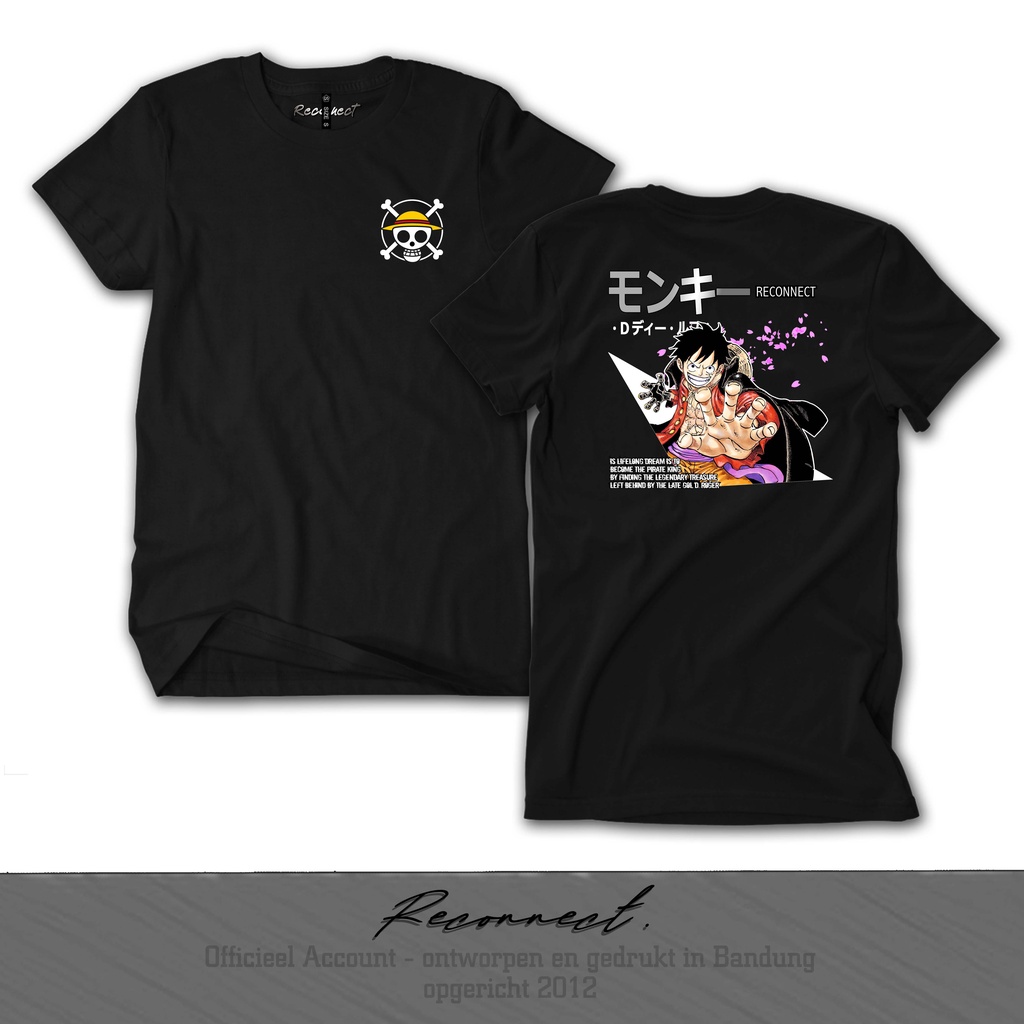 Reconnect Tshirt Anime One Piece Luffy Wano - Kaos Anak &amp; Dewasa - Gratis Tambah Nama