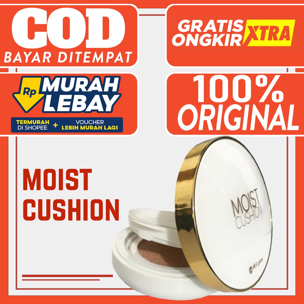 Bedak MS GLOW ORIGINAL Ultra Moist Cushion Spf 20 Foundation Cream Krim Waterproof Tahan Lama BPOM