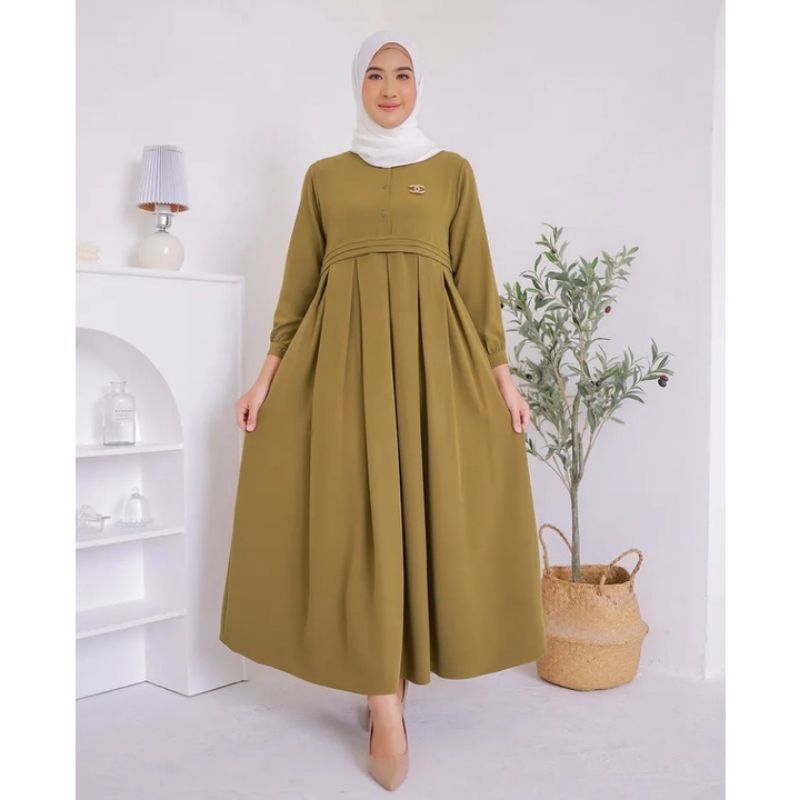 AL - GAMIS POLOS WANITA / LUMAMA DRESS FREE BROSS CANTIK