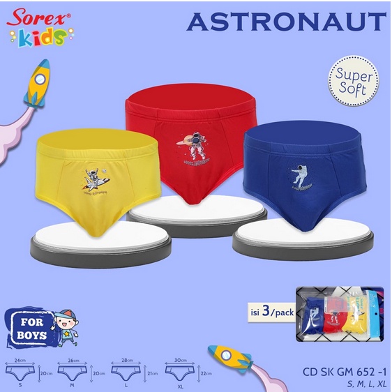 Sorex Celana Dalam Anak Laki Kids Boy - GM 603 ; 652 ; 670 - Segitiga Super Soft