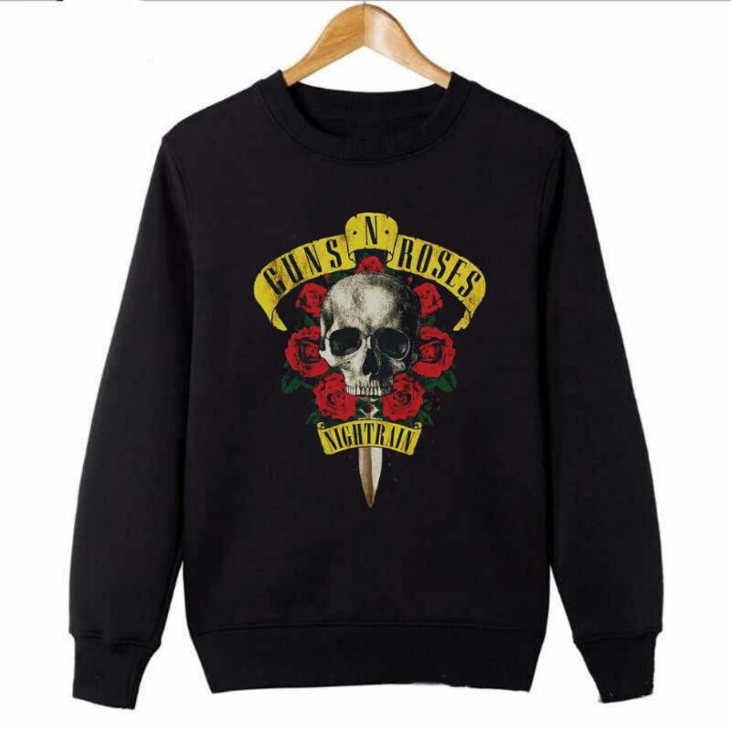 OCTACLEF Crewneck Sweater Sweatshirt Outerwear Printing Music Band GNR Unisex Pria Wanita