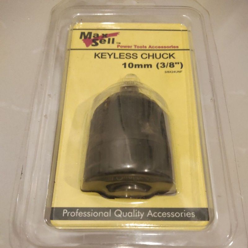 Keyless Chuck 10 mm Drat • MAX SELL / MS • Kepala Bor Tangan Listrik ⚡ • 3/8" inches - 24 UNF | Prof