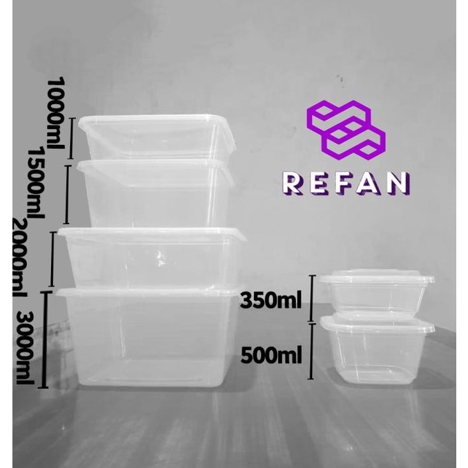 THINWALL 2000 ML SQUARE / FOOD CONTAINER PLASTIK