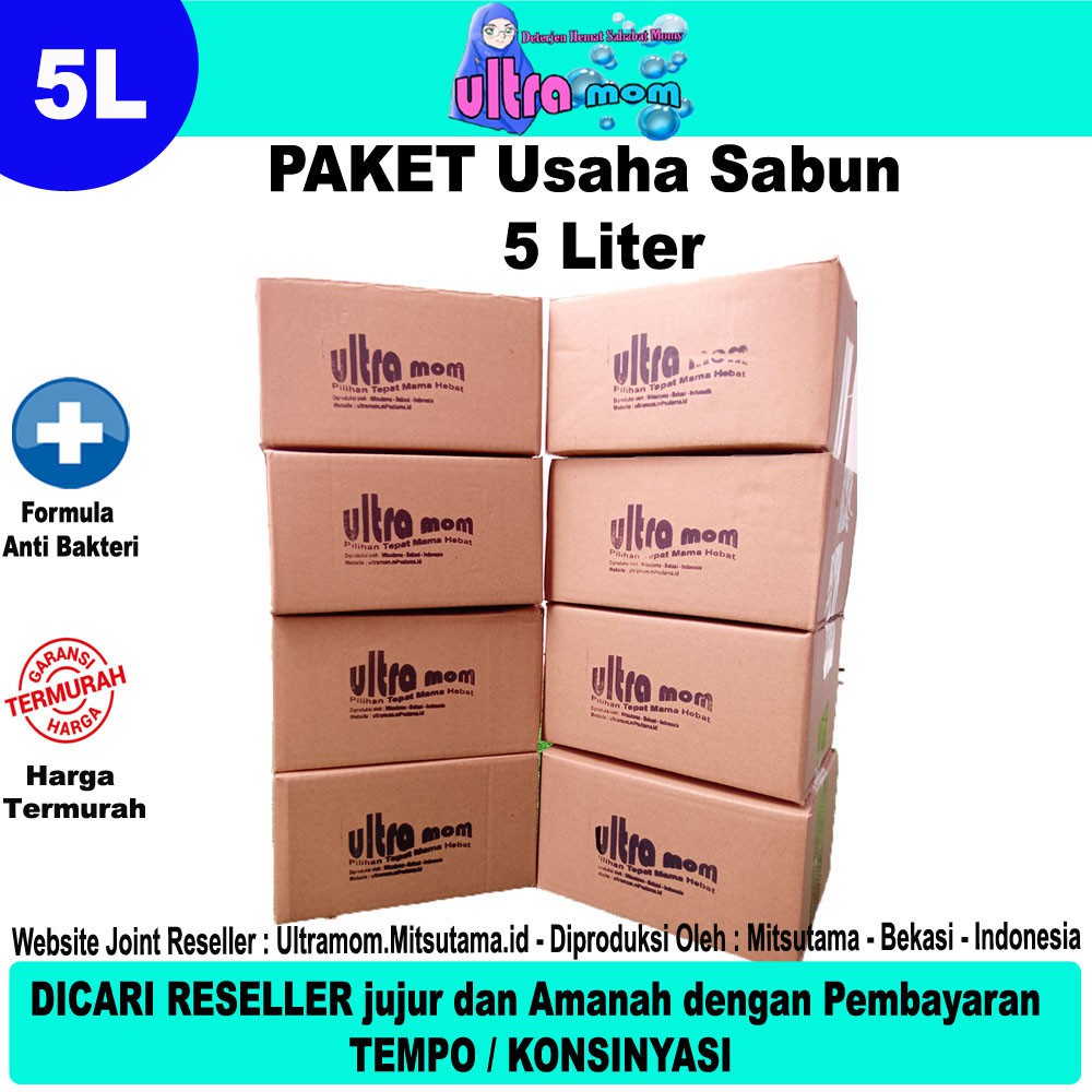 Biang Pewangi Laundry 5 Liter ULTRAMOM + Pelicin + Tahan Lama +  Hemat dan Bisa DiKemas jual lagi