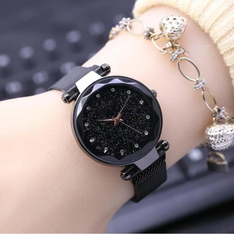 ✅[COD] JAM TANGAN WANITA ANALOG RANTAI MAGNET DIAMON IMPORT MURAH GROSIR W04