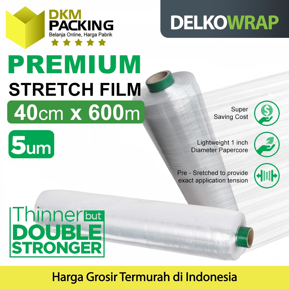 

Plastik Wrapping BOLT 40x600m Stretch FIlm Wraping DELKOWRAP SATUAN