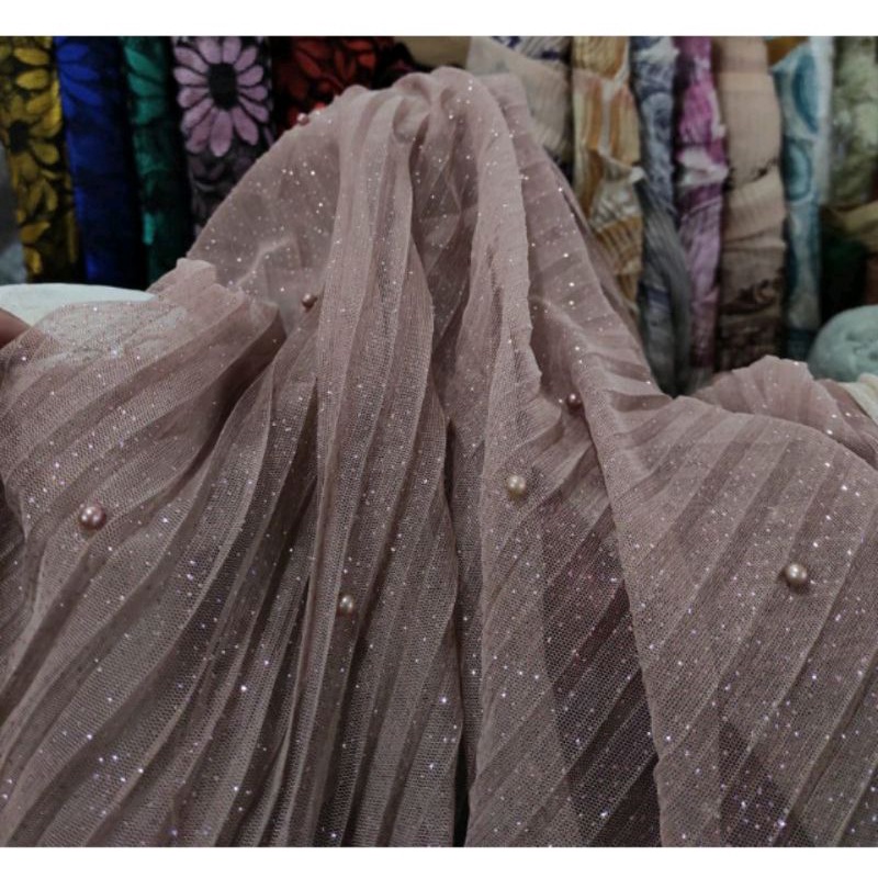 Kain Tile Prisket Mutiara/kain Tile Bahan Rok/Prisket bahan Gamis
