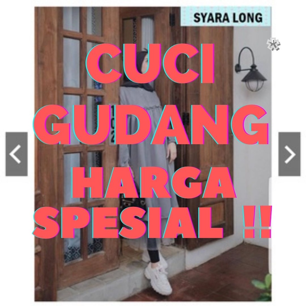 CUCI GUDANG  BAJU TUNIK WANITA TERBARU 2021 SYARA LONG TUNIK  BATOTELY TUNIK POLOS TUNIK MURAH