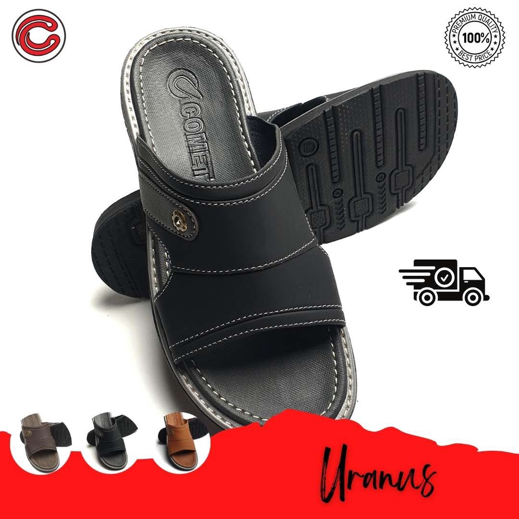 Sandal Pria Sandal Slide Sandal Kulit Sandal Import Sandal Murah Original - Sandal Comet Uranus