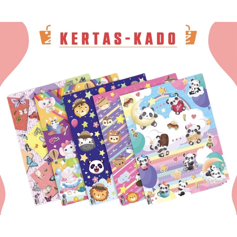

Kertas kado isi 10 pcs love/kertas kado happy birthday