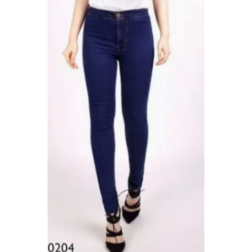 Celana Jeans Putih Jumbo Highwaist Cewek HW White Skinny Wanita Murah Stretch Big Size 27-34 ONKJAYA