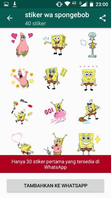  Stiker  Spongebob Lucu Wa 