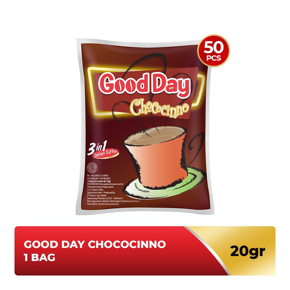 

Good Day Chococinno (Isi 50 Sachet x 20 Gram)