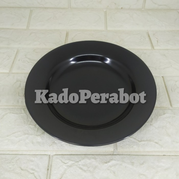 piring makan melamine unica hitam m109 - piring makna hitam melamin
