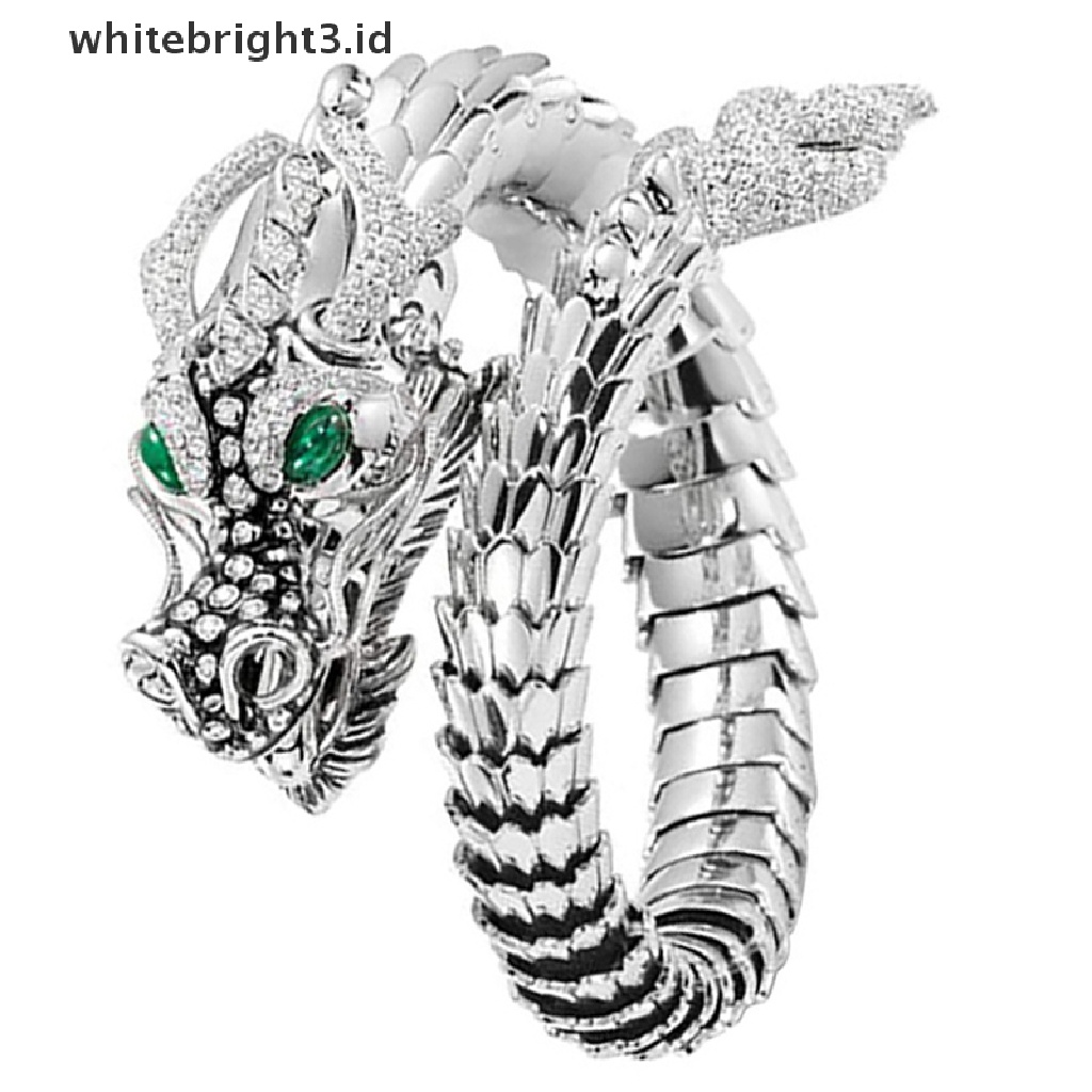 (whitebright3.id) Cincin Terbuka Adjustable Motif Naga Cina Untuk Pria / Wanita / Sepeda