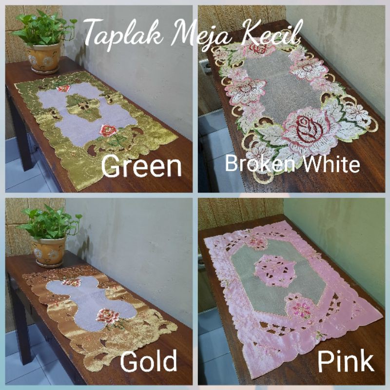 Taplak Meja Tamu Bordir Organdi Kecil 35x60 cm