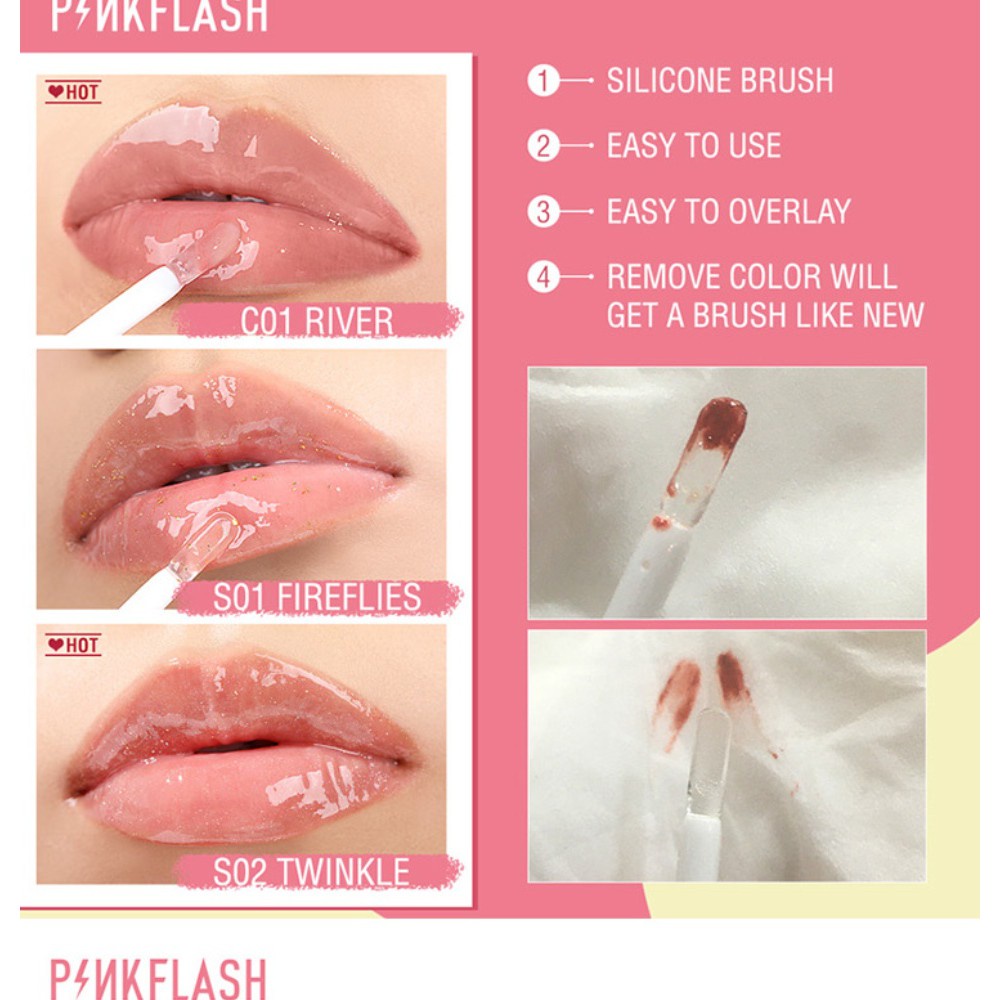 PINKFLASH Lasting Glossy Lipgloss I Lip Gloss I Pink Flash