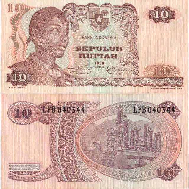 Uang Kuno Lama 10 Rupiah Sudirman Tahun 1968