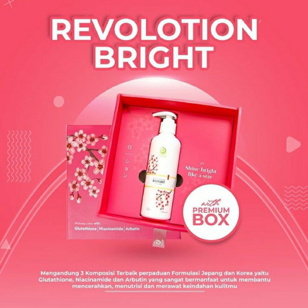 REVOLOTION Bright Body Lotion Whitening 100% ORIGINAL Memutihkan Mencerahkan Kulit Secara Alami