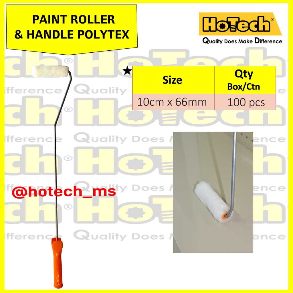 

Kuas Roll 4" + Gagang | Kuas Roll 4" + Gagang Cat Kapal | Paint Roller + Handle (Polytex) FIA (ASLI)