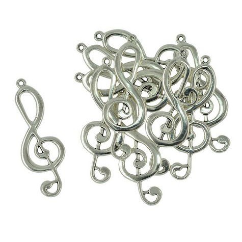 Music Note Charms - Charm Bentuk Not Musik (5pcs)