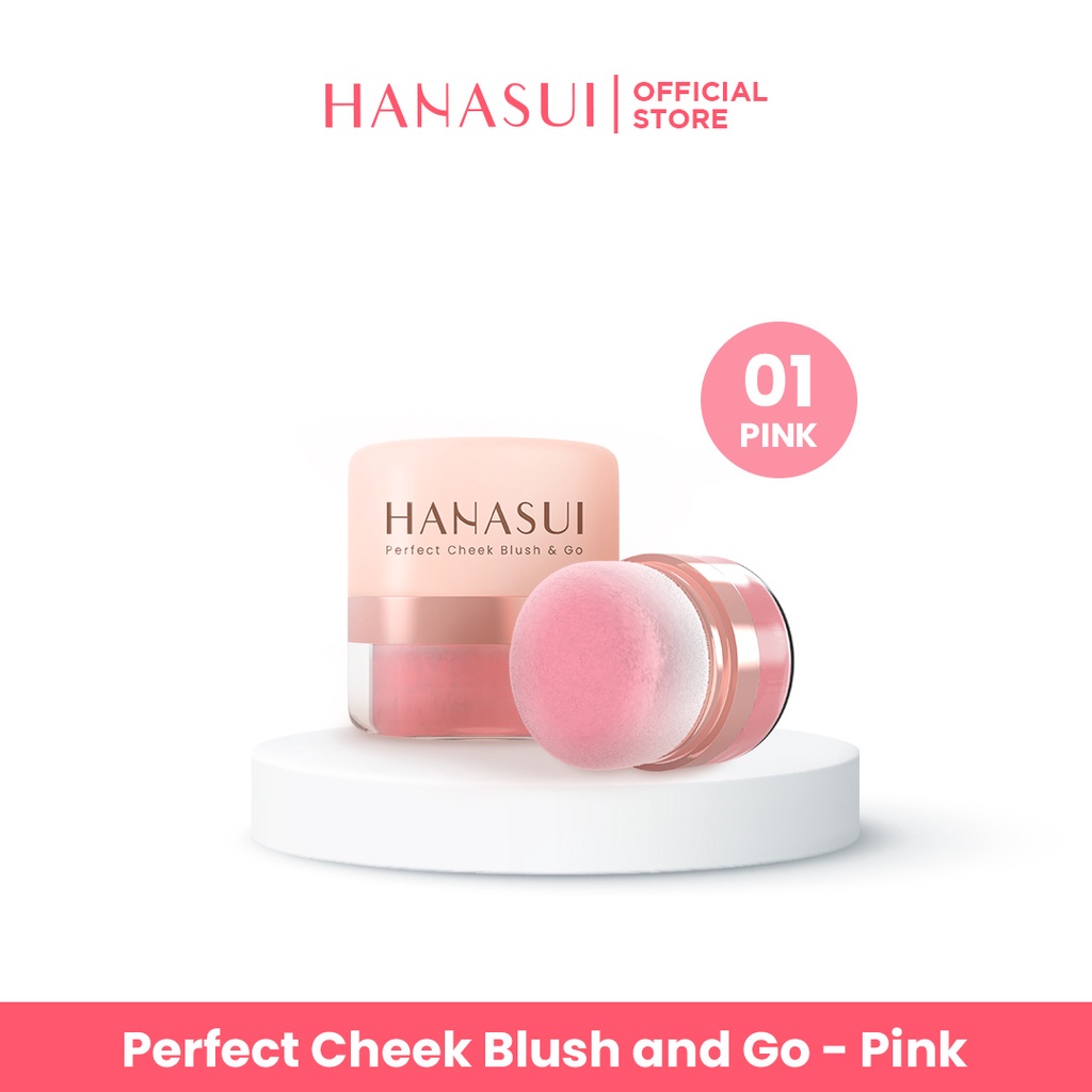 HANASUI Perfect Cheek Blush &amp; Go Indonesia / Make Up Pink Peach / Blusher On Wajah / Cleansing Remover Spray Primer BB Cream Loose Compact Powder Serum Cushion Eyeshadow Mascara Eyebrow Eyeliner Pen Pencil Lipstick Lip Cream Tint Cosmetic Paket Face Set